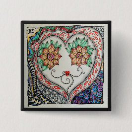 Herz-Button (2-Zoll-Quadrat) Button