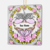 Herz Caduceus Keramikornament (Links)