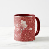 Herz Candy Rot Glitter Liebe Tasse (VorderseiteRechts)