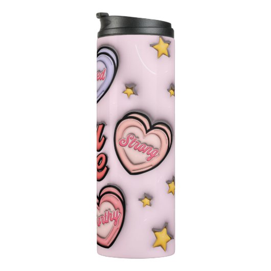 Herz Candy Thermosbecher (Nach rechts gedreht)