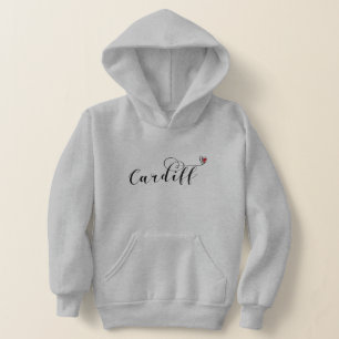 Herz Cardiff Flag, Caerdydd, Wales Hoodie