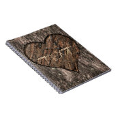 Herz Carved Tree Trunk Bark Rustic Journal Notizblock (Rechte Seite)
