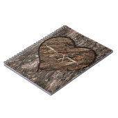 Herz Carved Tree Trunk Bark Rustic Journal Notizblock (Linke Seite)