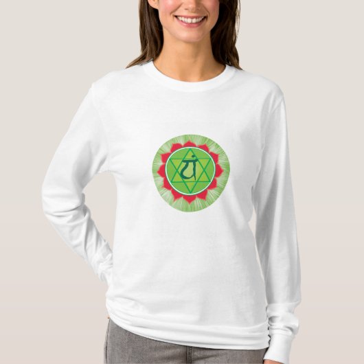 Herz Chakra Anahata Long Sleeve T - Shirt, weiß T-Shirt (Vorderseite)