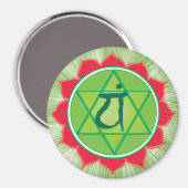 Herz Chakra Anahata Rundmagnet Magnet (Vorderseite/Rückseite)