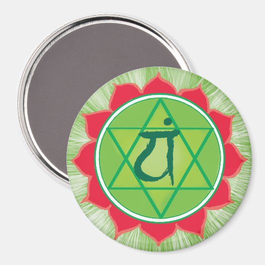 Herz Chakra Anahata Rundmagnet Magnet (Vorderseite/Rückseite)