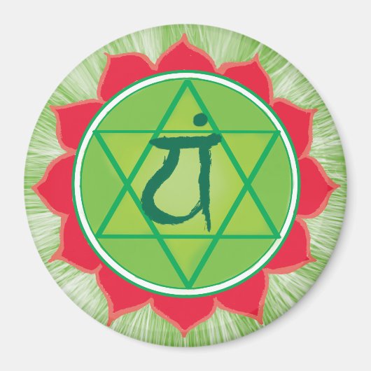 Herz Chakra Anahata Rundmagnet Magnet (Vorne)