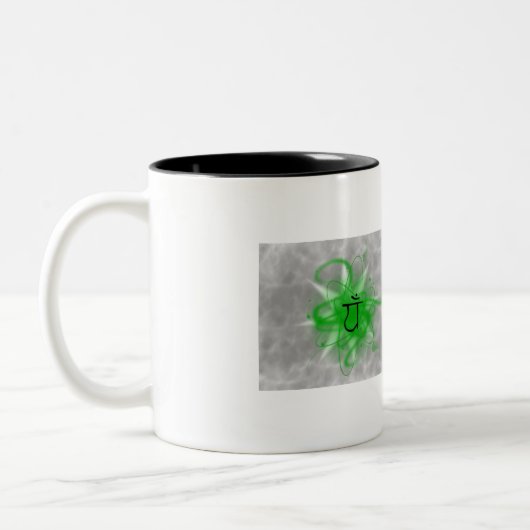 Herz Chakra Kaffee Tasse mit Bekräftigungen (Links)