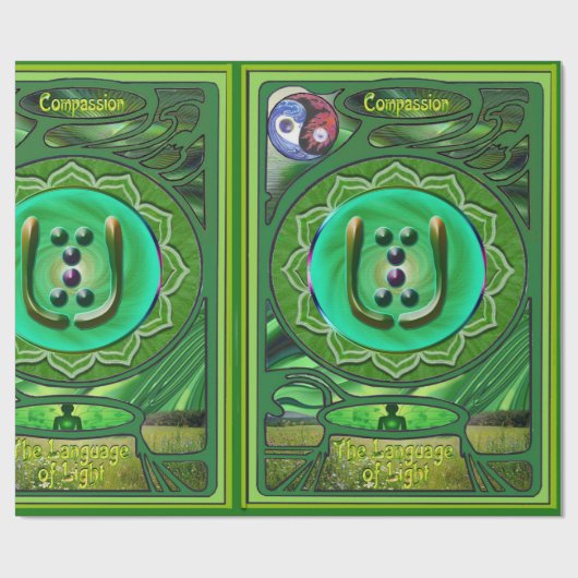 Herz Chakra Mitgefühl Wrapping Papier Geschenkpapier (Flach)