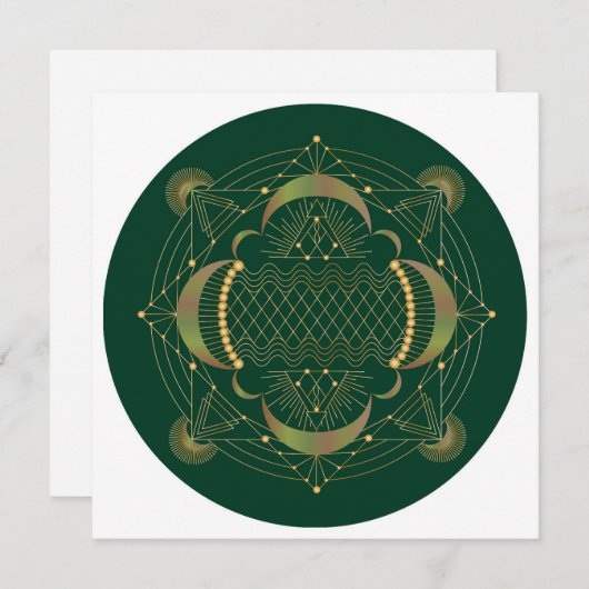 Herz Chakra Shadow Mandala Square Note Card Mitteilungskarte (Vorne/Hinten)