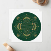 Herz Chakra Shadow Mandala Square Note Card Mitteilungskarte (Vorderseite/Rückseite Beispiel)