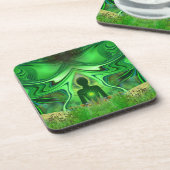 Herz Chakra - Symbol der versteckten Welten Getränkeuntersetzer (Linke Seite)