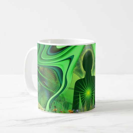 Herz Chakra - Symbol der versteckten Welten Kaffeetasse (Vorderseite Links)