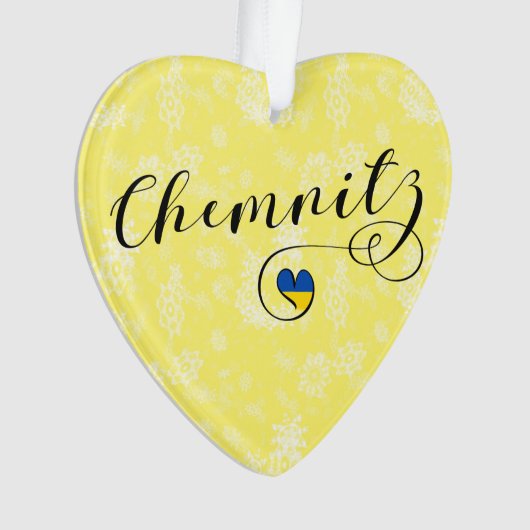 Herz Chemnitz, I Liebe Chemnitz, Deutschland Keram Ornament (Vorderseite)