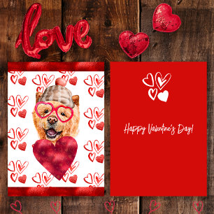 Herz Chow Chow Hundeliebhaber Valentinsgeschenk Feiertagskarte