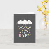 Herz + Clouds Neutrale Babykarte Karte (Gelbe Blume)