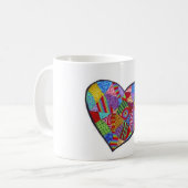 Herz-Collage 11-Unze-klassische weiße Tasse (Vorderseite Links)