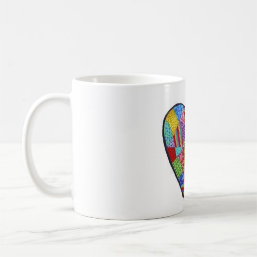 Herz-Collage 11-Unze-klassische weiße Tasse (Links)