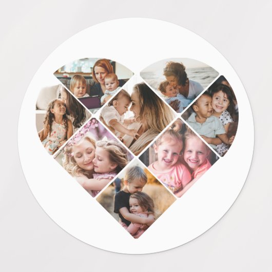 Herz Collage Etiketten (Design 1)