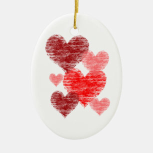 Herz Collage Keramikornament