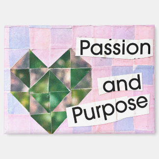 Herz Collage Kunst Rosa Lila Boho Romantisch Magnet