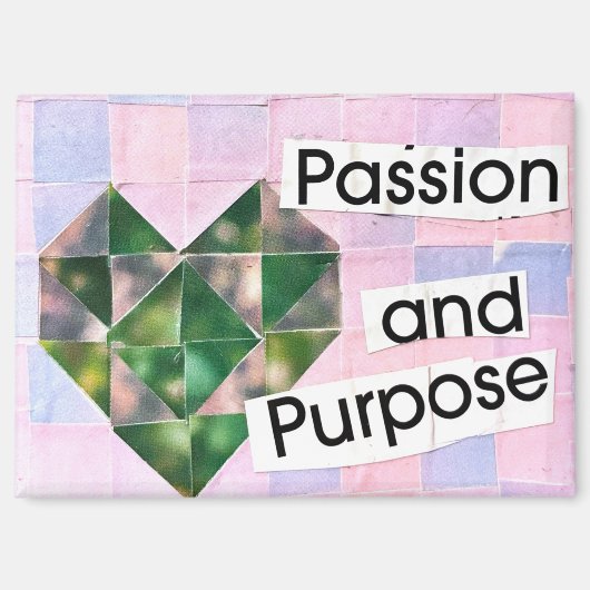 Herz Collage Kunst Rosa Lila Boho Romantisch Magnet (Vorderseite)