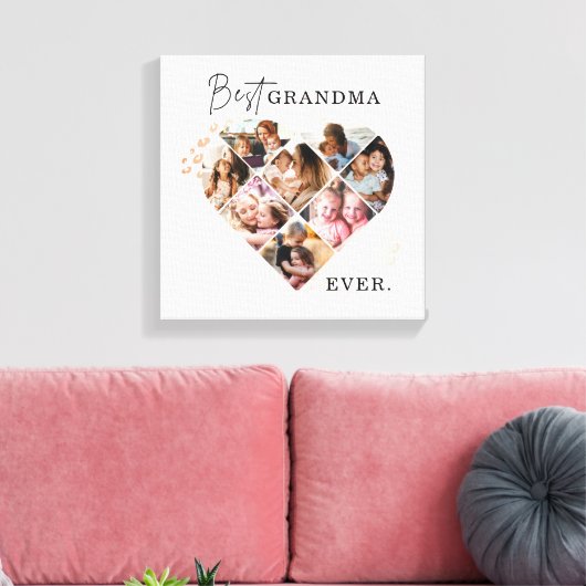 Herz Collage Leinwanddruck (Insitu (Wohnzimmer))