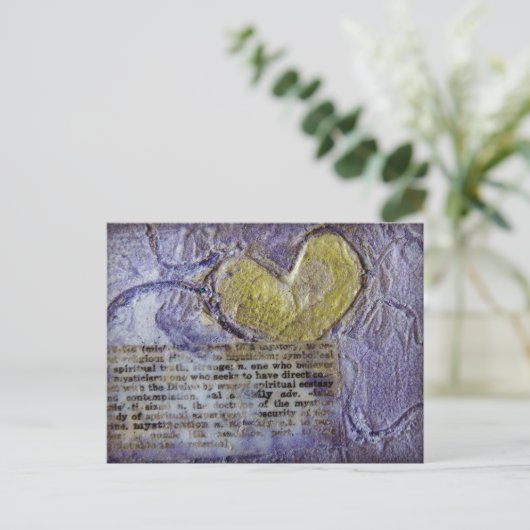 Herz Collage Postkarte (Stehend Vorderseite)