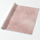 Herz Confetti Funkelnd Sequin Silver Pink Rose Geschenkpapier (Ungerollt)