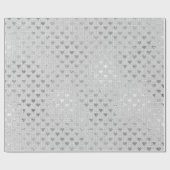 Herz Confetti Silver Gray Monochromatische Linde Geschenkpapier (Flach)