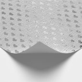 Herz Confetti Silver Gray Monochromatische Linde Geschenkpapier (Ecke)
