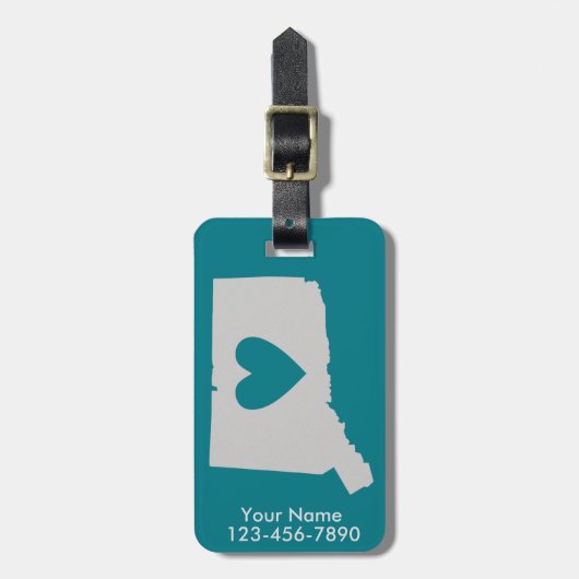 Herz-Connecticut-Staats-kundenspezifischer Gepäckanhänger (Vorderseite vertikal)