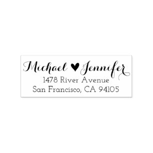 Herz Couple Rücksendeadresse Gummi Briefmarke Gummistempel