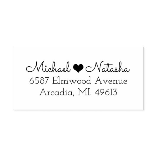 Herz Couple Rücksendeadresse Gummi Briefmarke Gummistempel (Prägung)