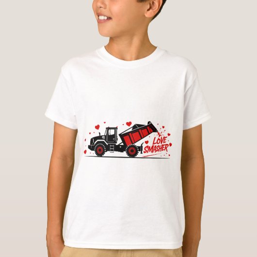 Herz Crasher Monster Truck Valentine T-Shirt (Vorderseite)