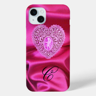 HERZ CUPID SPITZE SEIDE ROSA FUCHSIA STOFF MONOGRA Case-Mate iPhone HÜLLE