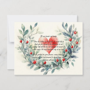 Herz Custom Wedding Danke Karte