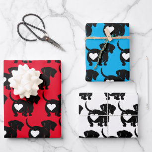 Herz-Dachshund-Geschenkpapier-Set Geschenkpapier Set