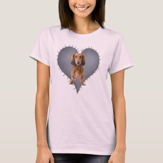 Herz-Dackel T-Shirt (Vorderseite)