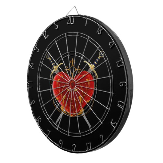 Herz & Daggers Dart Board Dartscheibe (Vorderseite rechts)