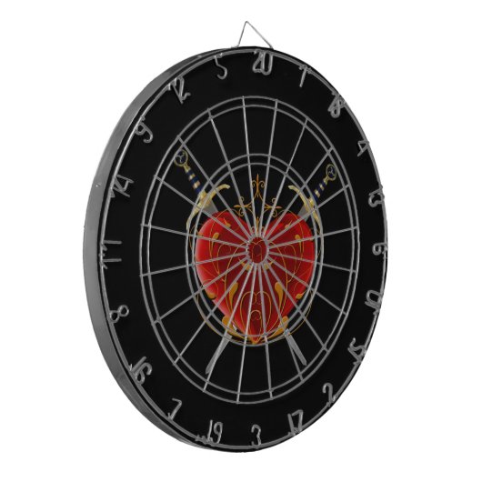 Herz & Daggers Dart Board Dartscheibe (Vorderseite Links)
