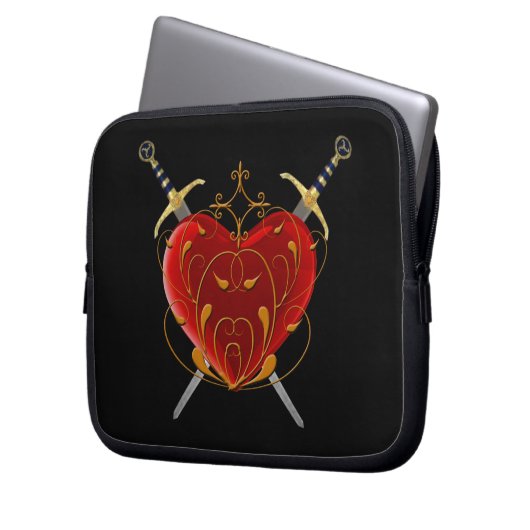 Herz & Daggers Laptop-Sieb Laptopschutzhülle (Vorderseite Links)