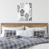 Herz Damask Art Ib Black Grays White Leinwanddruck (Insitu (Schlafzimmer))