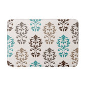 Herz Damask Art Ib Browns Aquamarine Creme Badematte (Vorderseite)