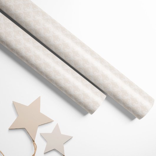 Herz Damask Cream Geschenkpapier