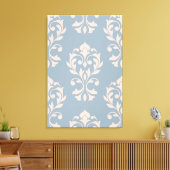 Herz Damask Lg Ptn II rosa auf blau Leinwanddruck (Insitu (Wohnzimmer))