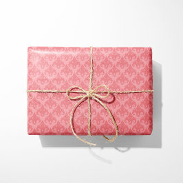 Herz Damask Pink Geschenkpapier