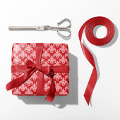 Herz Damask Red & Pink Geschenkpapier