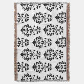 Herz-Damast großes Ptn II Schwarzes auf Weiß Decke (Vorderseite Vertikal)