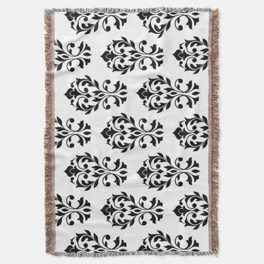 Herz-Damast großes Ptn II Schwarzes auf Weiß Decke (Vorderseite Vertikal)
